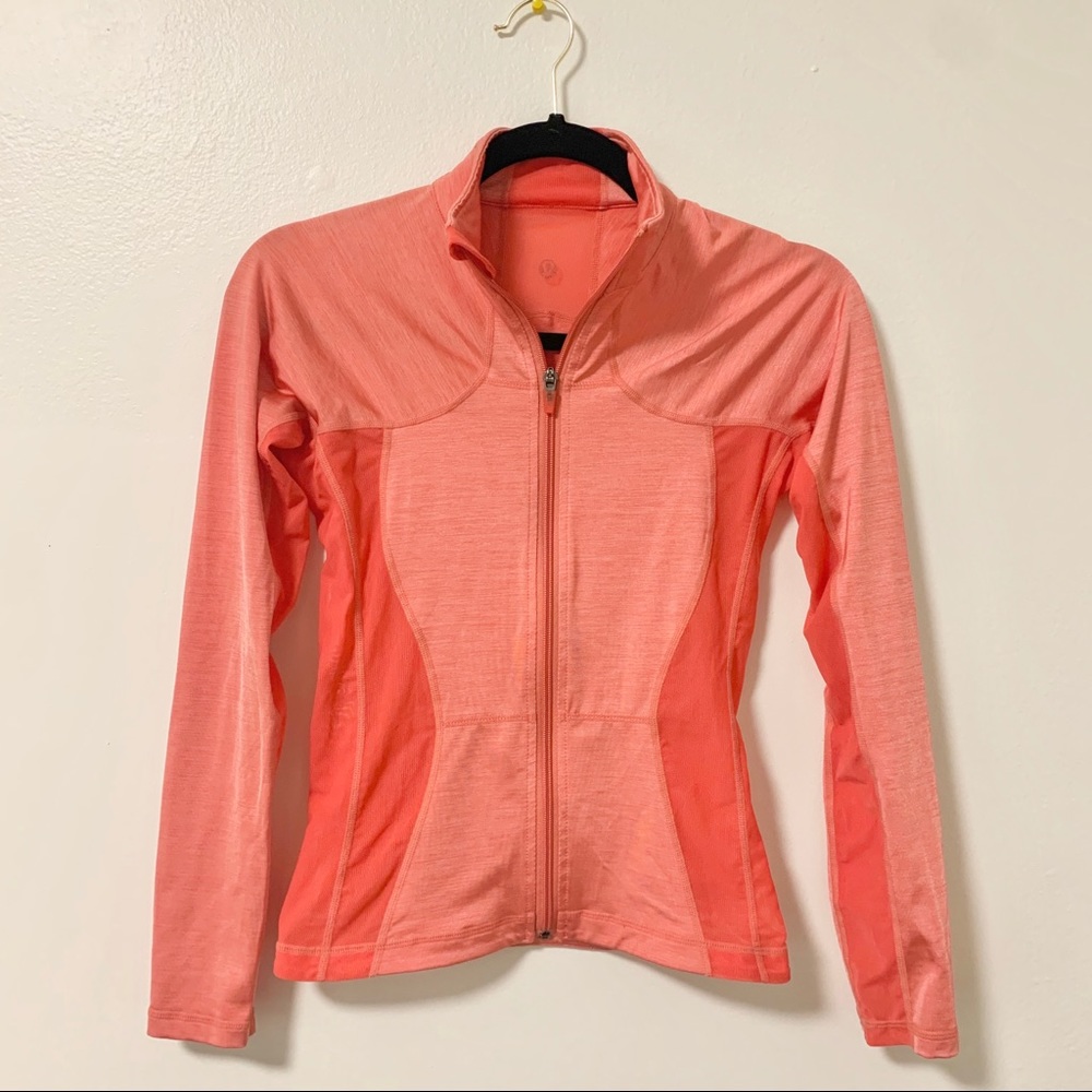 Lululemon Catch Me Air Full Zip Coral Mesh Jacket